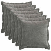 Federa 6 pcs HOUTEN Grigio Scuro 30 x 30 cm Tessuto Chenille 915864