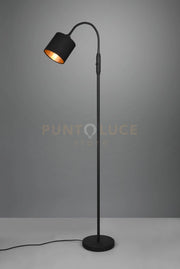 TOMMY PIANTANA NERA FLESSIBILE CON PARALUME NERO E ORO H.130CM 1 LUCE ATTACCO E14