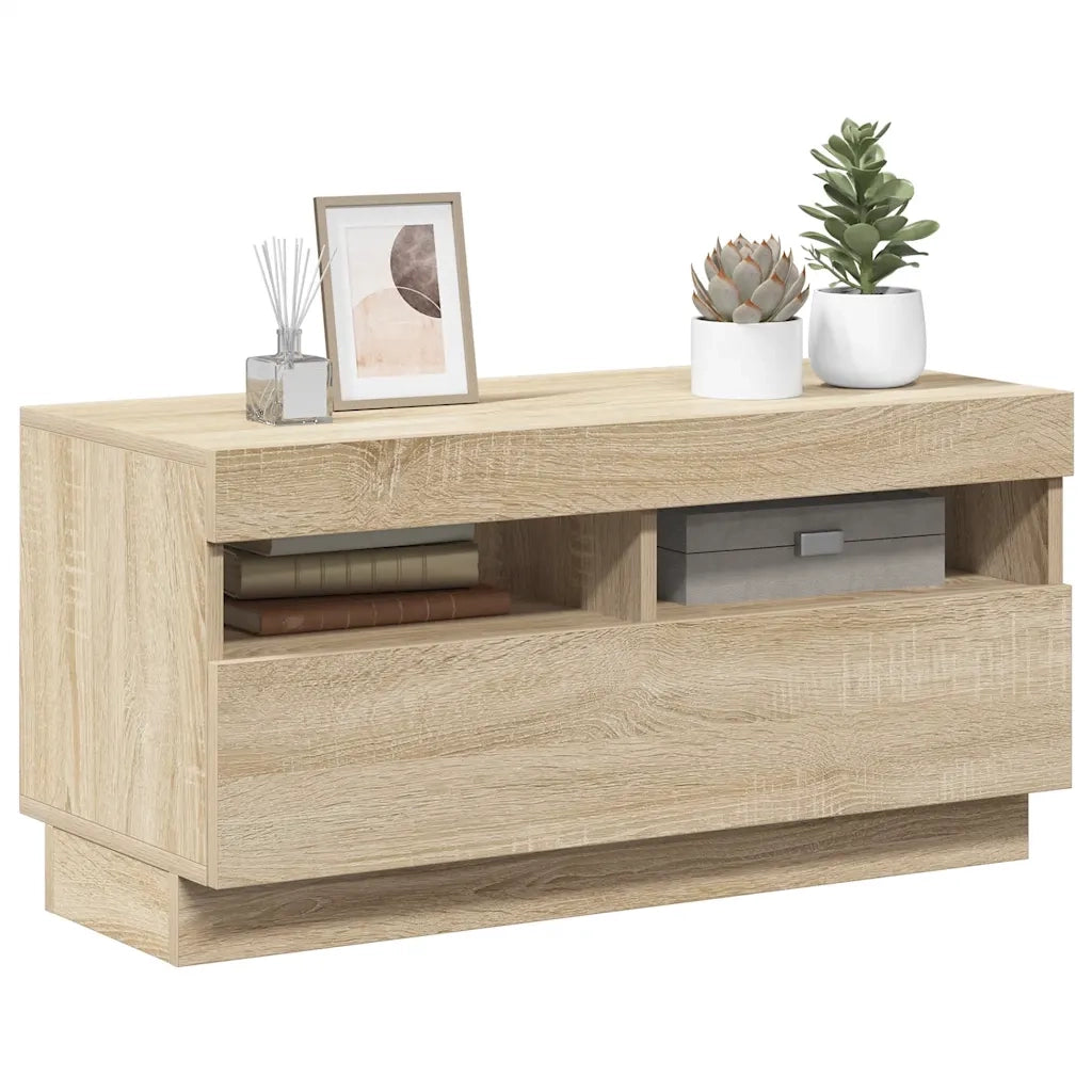 Mobile Porta TV con Luci LED Rovere Sonoma 80x35x40 cm cod mxl 13542