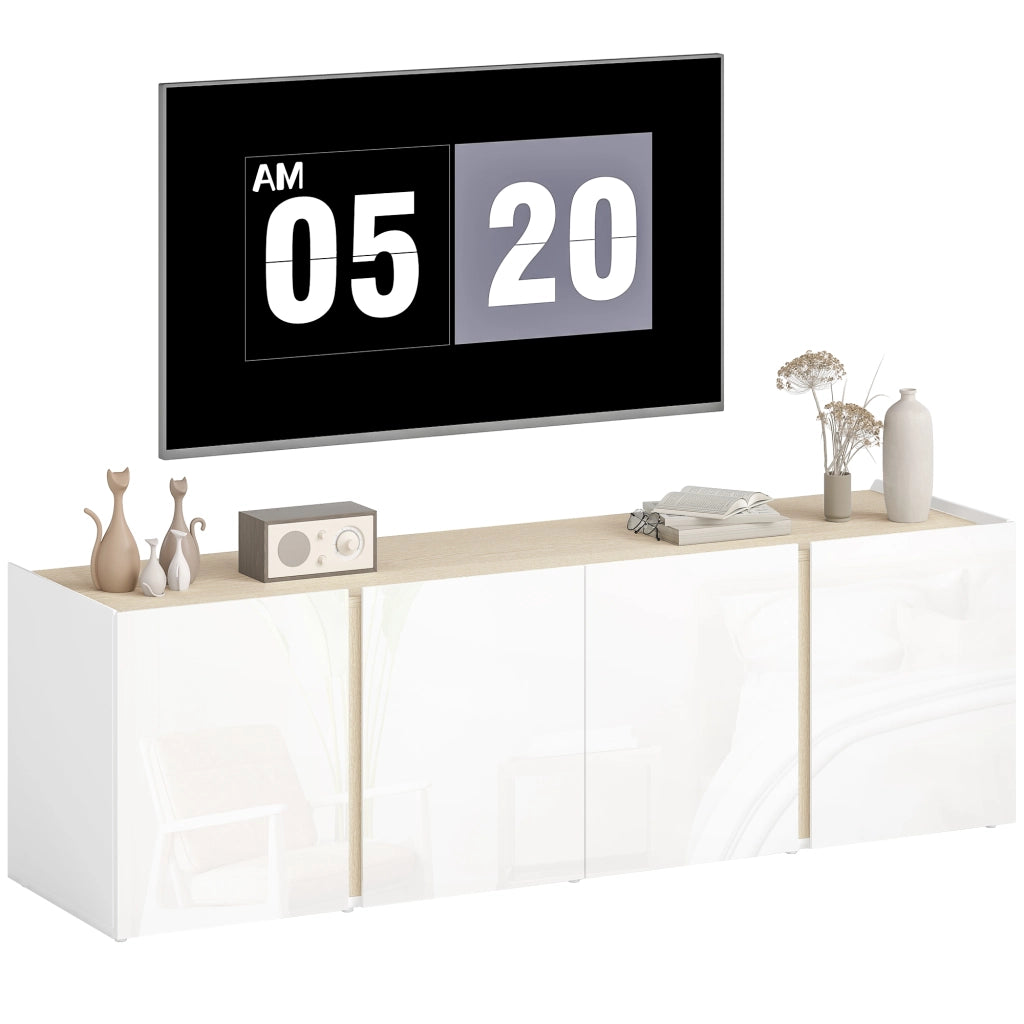 Mobile TV con 4 Ante e Ripiani Regolabili ¨C Xylo ¨C Bianco 135x38x45 cm
