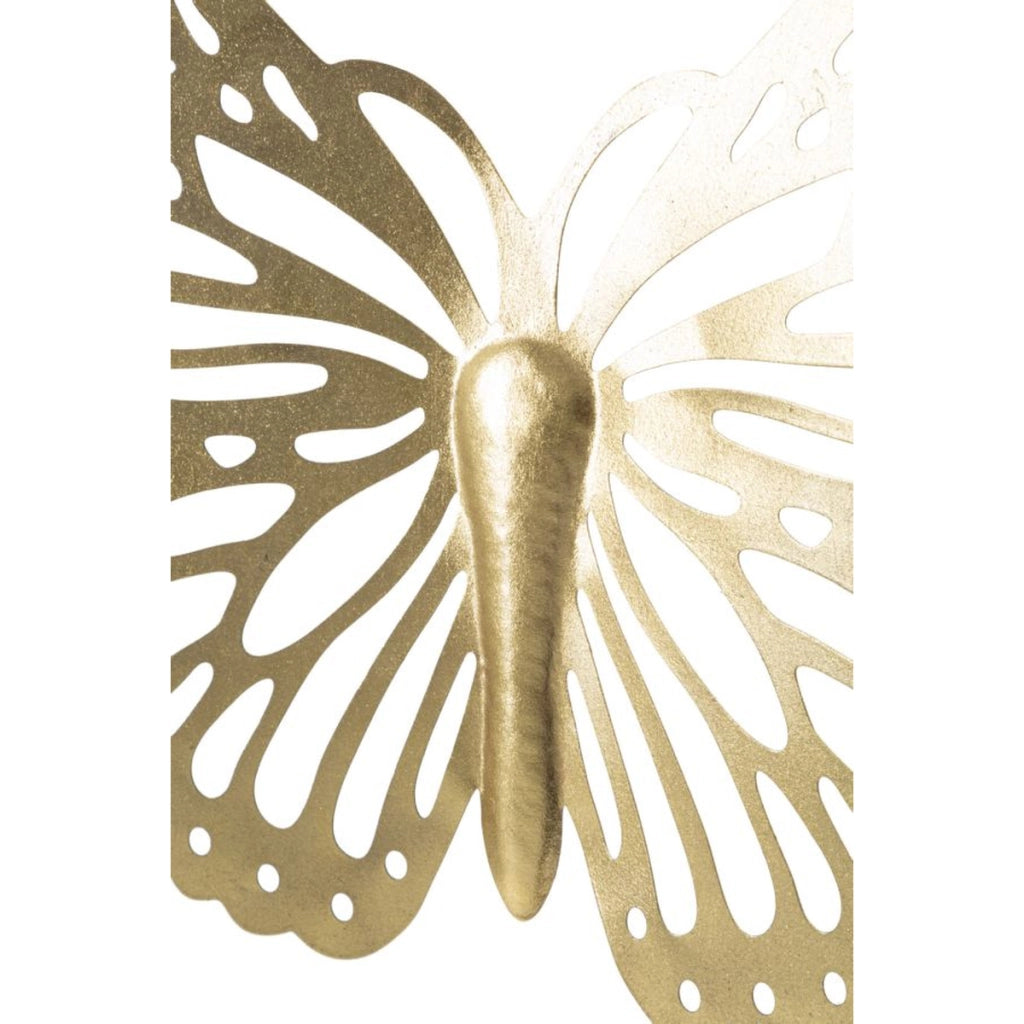 Decorazione in Metallo 3D Farfalla, Oro, Metallo, 43x2x35 cm