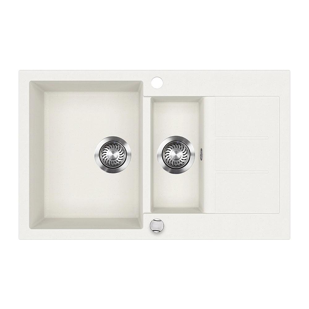 Bergström Lavello Bianco 80 x 50 cm con 2 lavandini e zona di asciugatura
