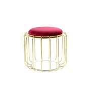 Tavolino e Pouf 2-in-1 Comfortable Rosso e Oro