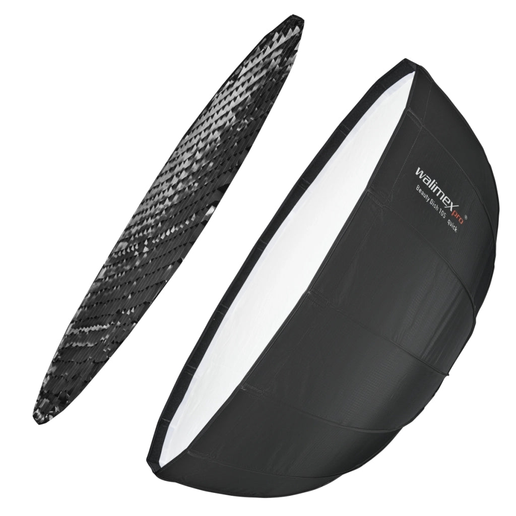 SL Beauty Dish Softbox QA105 Ø 105 cm compatibile con Profoto, sagomatore luce con griglia e diffusori, riflettore per fotografia