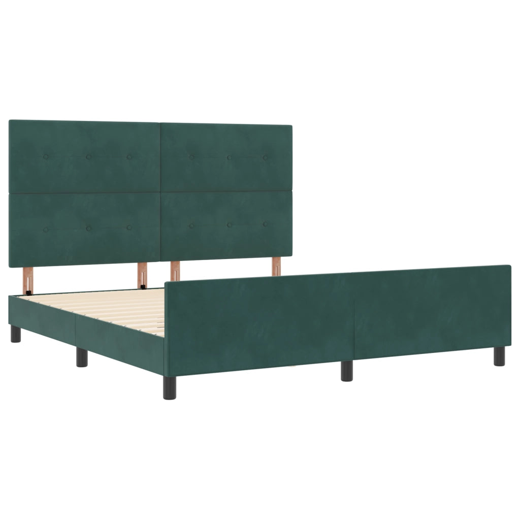 Struttura Letto Verde Scuro 180x200 cm Velluto