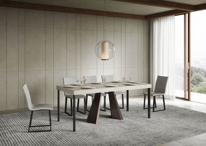 Consolle Allungabile 90-300x40x77 cm Diamante Premium Cashmere Telaio Orso