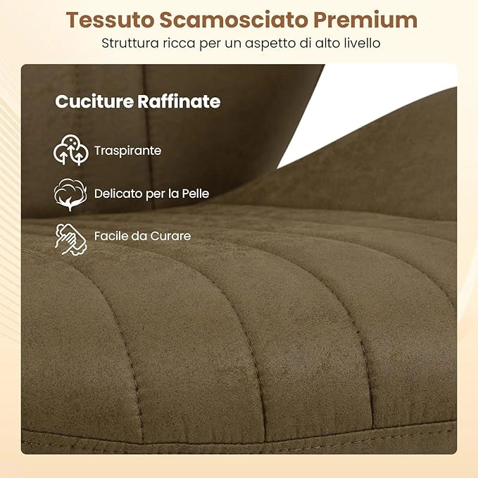 Sedia da Ufficio, Sedia Girevole per Scrivania con Ruote, Braccioli Imbottiti, Poltrona Direzionale Ergonomica Regolabile in Altezza, Portata 150 kg