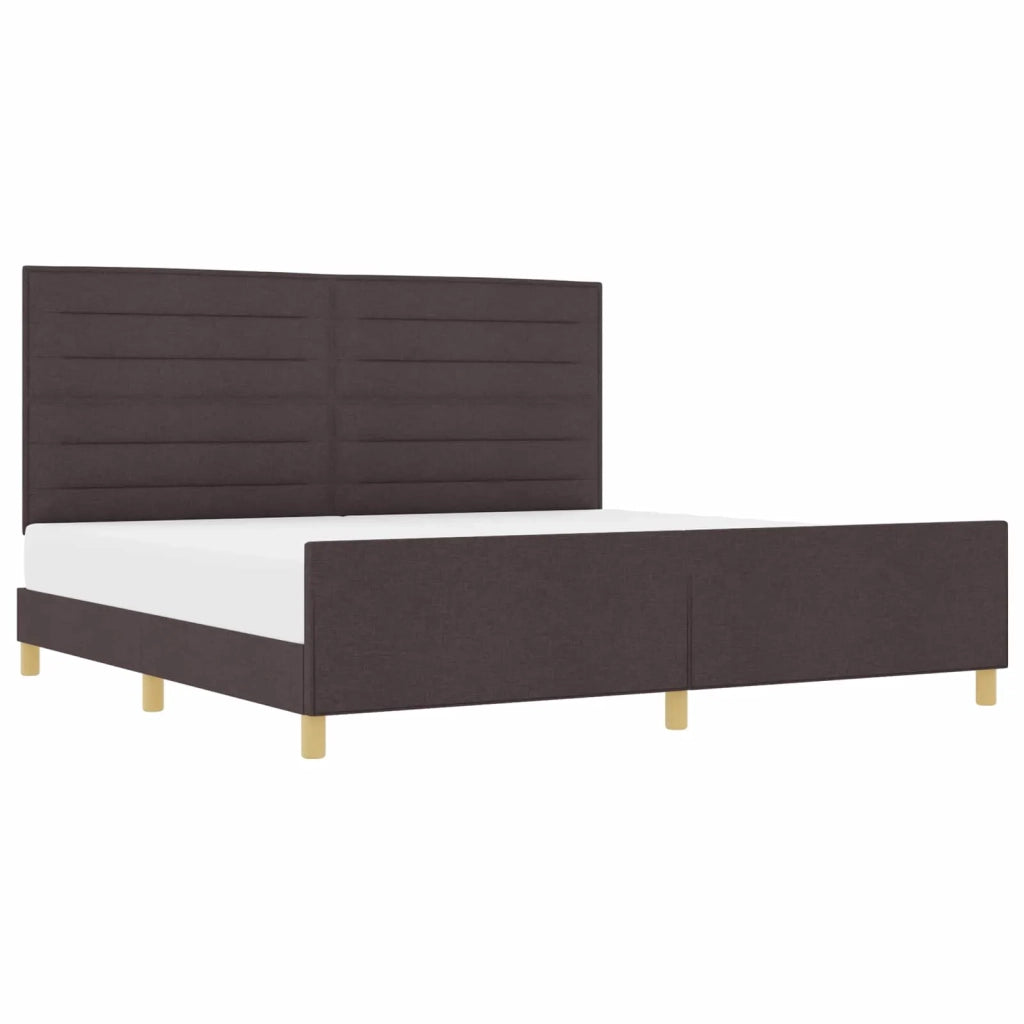 Struttura del letto Marrone scuro 200 x 200 cm Tessuto 3344679