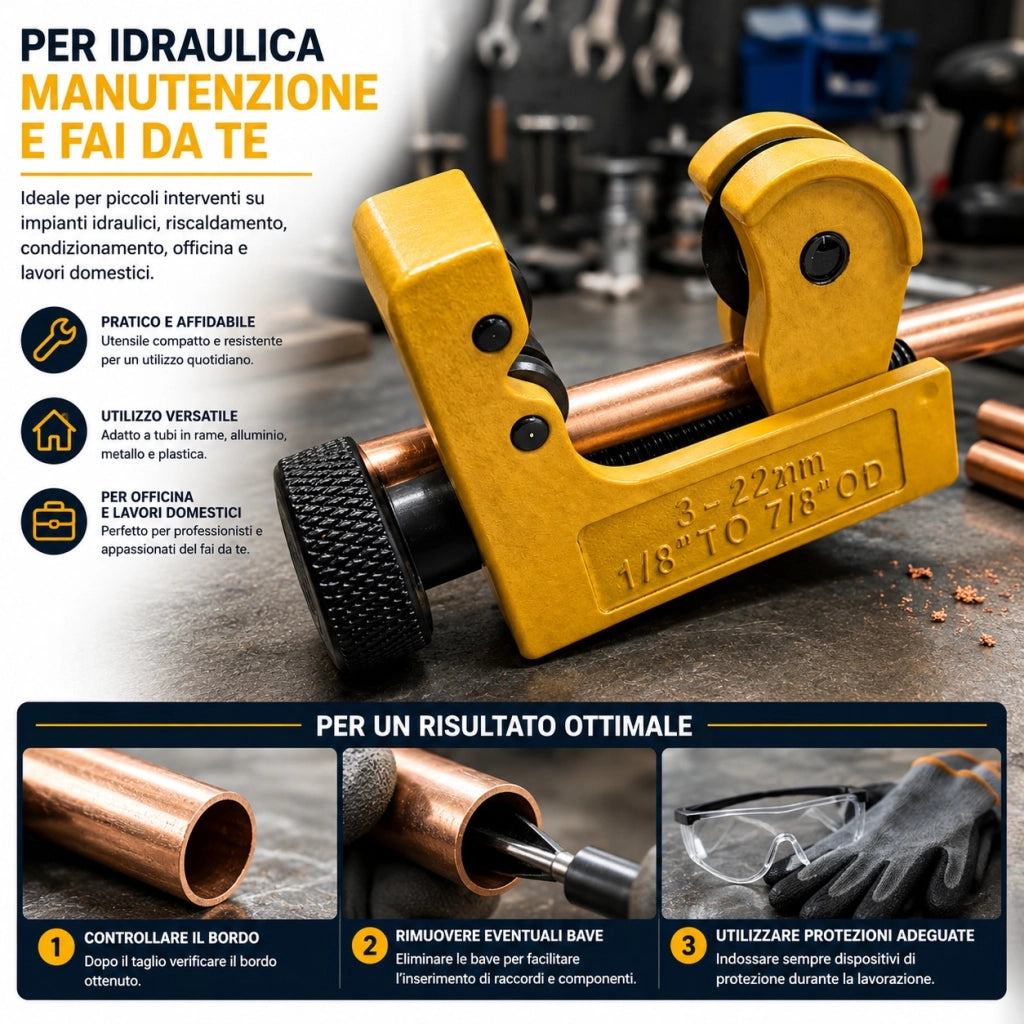 Tagliatubi a Rotella Regolabile 3-22 mm per Rame e Alluminio 270401