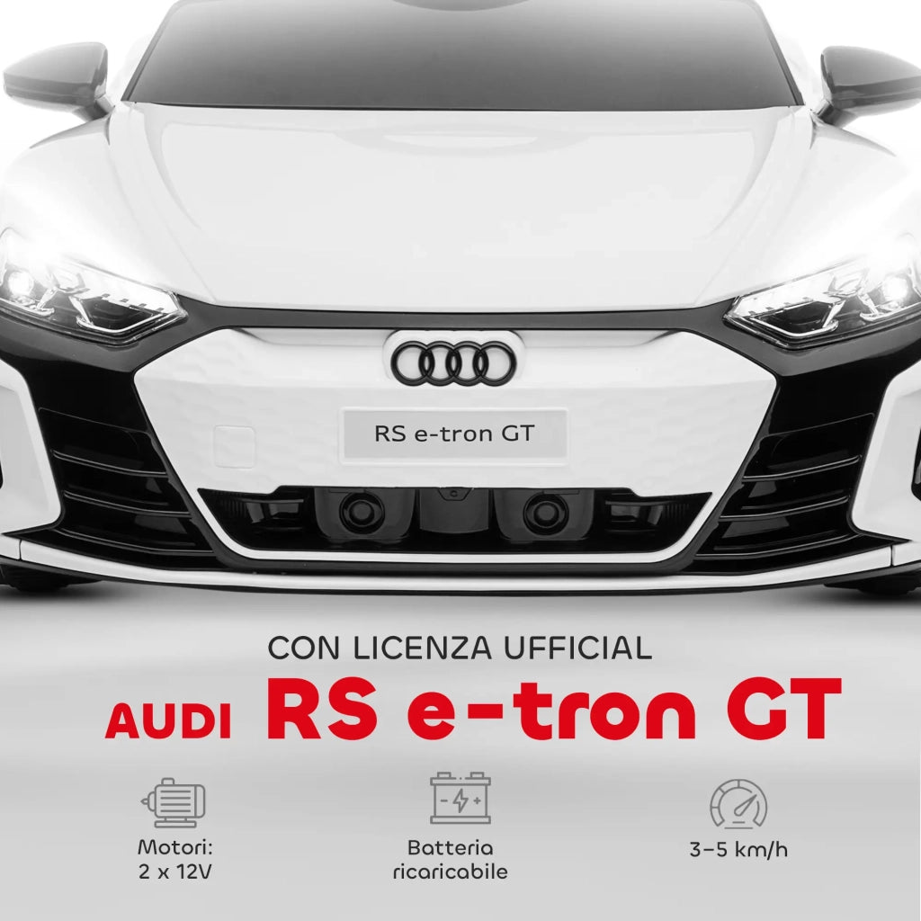 Macchina Elettrica per Bambini Licenza Audi RS con Telecomando Bianca e Nero