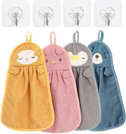 Asciugamani per bambini con ganci - Asciugamani microfibra rapido asciugatura set da 4 pezzi.