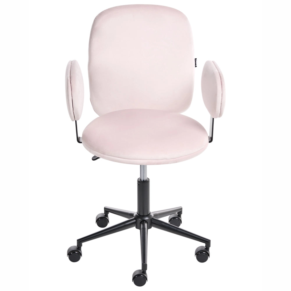 Sedia da scrivania per ufficio velluto rosa pastello Base regolabile in altezza Ufficio moderno casa