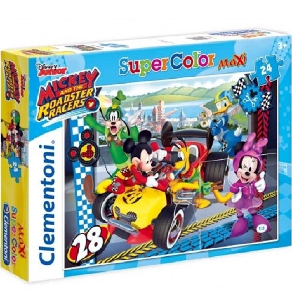Trade Shop - Puzzle 24pz Maxi Clementoni Supercolor Topolino Mickey Mouse Roadster Racers -