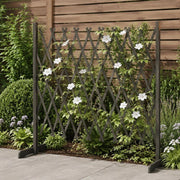 Garden Trellis Fence, Grey, 180x100 Cm, Solid Fir Wood