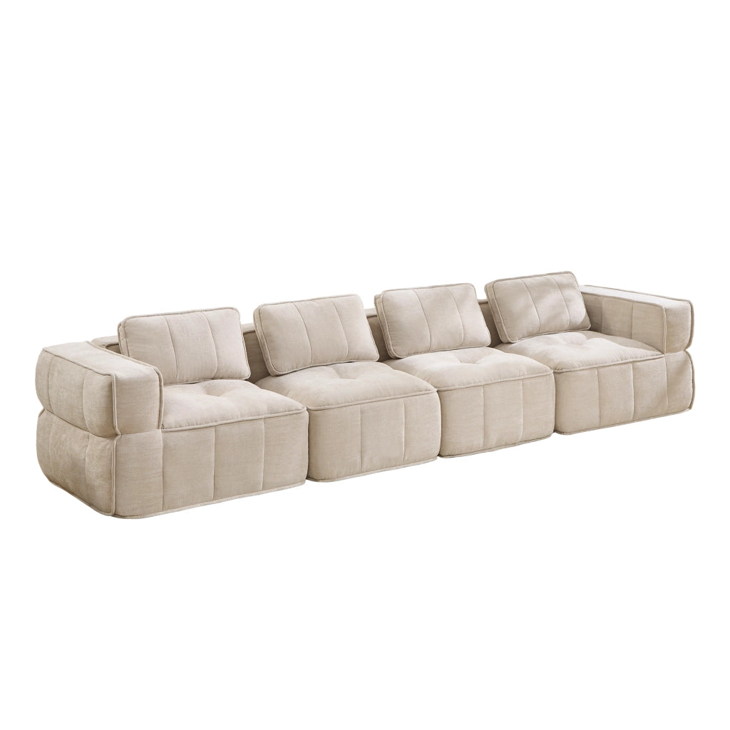 Divano modulare senza struttura 344 x 93 x 67 cm in poliestere beige