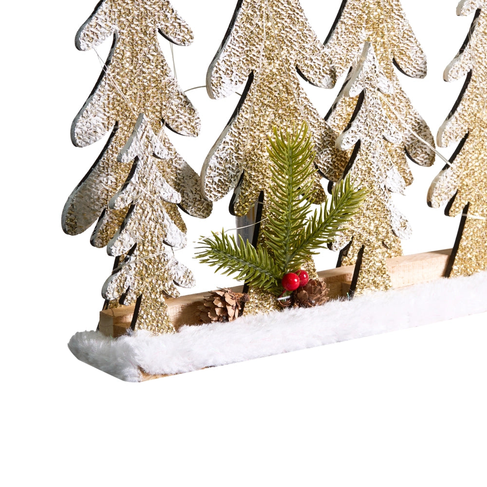 Luci decorative natalizie a LED Marrone chiaro Legno di abete Forma di albero di Natale Fatto a mano Tradizionale