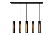 Lampadario Lucide Lionel 5 luci E27 nero dimmerabile