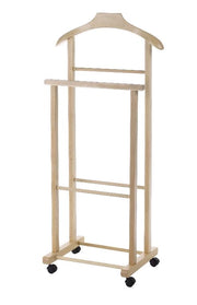 Omino Doppio Indossatore da Camera in Legno Faggio Naturale 43 x 33 x 105 cm
