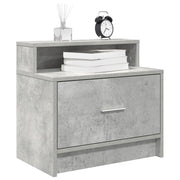 Comodini con Cassetto 2 pz Grigio Cemento 51x31x47 cm