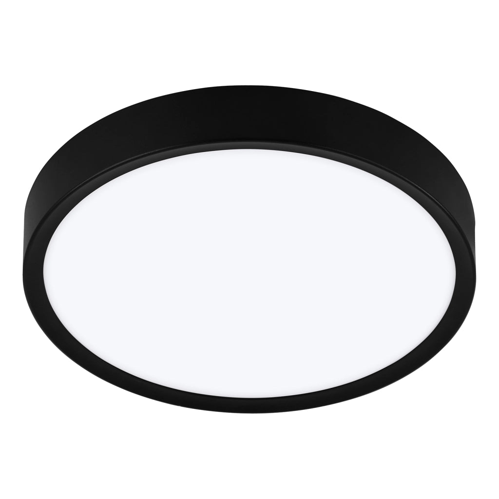 Plafoniera Contemporanea Musurita Policarbonato Nero Luce Led Integrato 14,6W