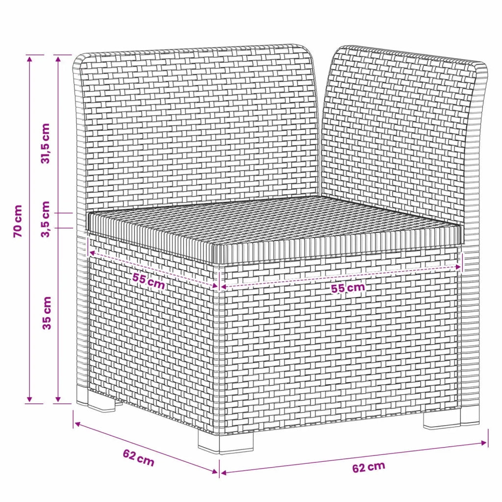 Divano da Giardino a 1 Posto Aspetto Rattan PP Bianco 8011814