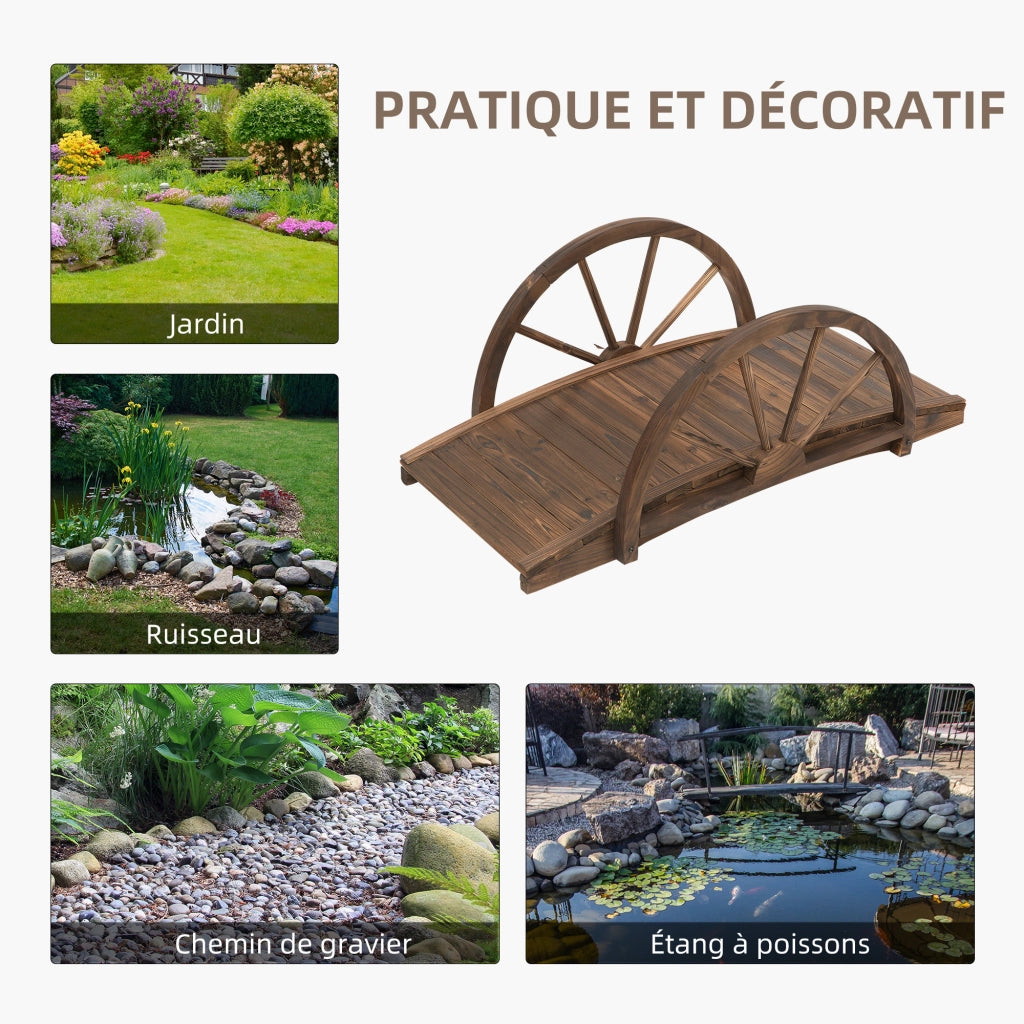 Ponticello da giardino in legno ¨C zephmum ¨C marrone 100x50x37 cm