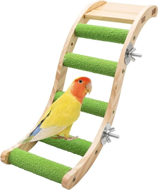 Accessori di arrampicata per gabbia per uccelli con scala di legno per pappagalli e hamster