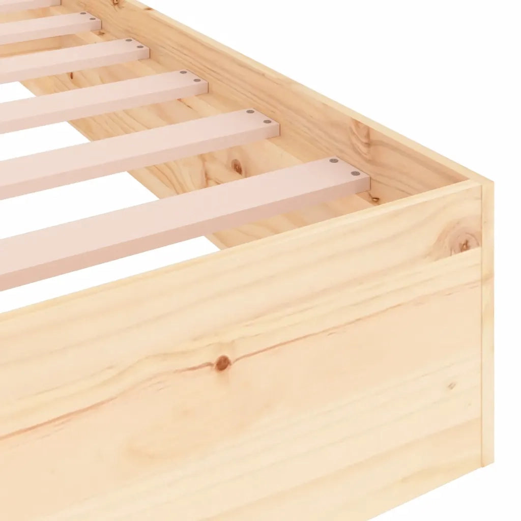 Giroletto senza Materasso-Struttura Letto Ambrato in Legno Massello 120x200 cm 962415