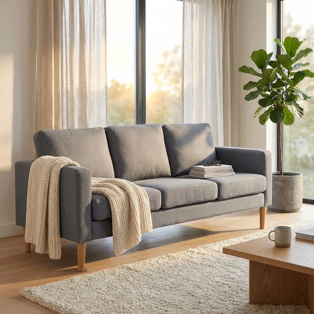 Divano 3 posti Scandinavo in Tessuto cm 177x73x82 - MANU