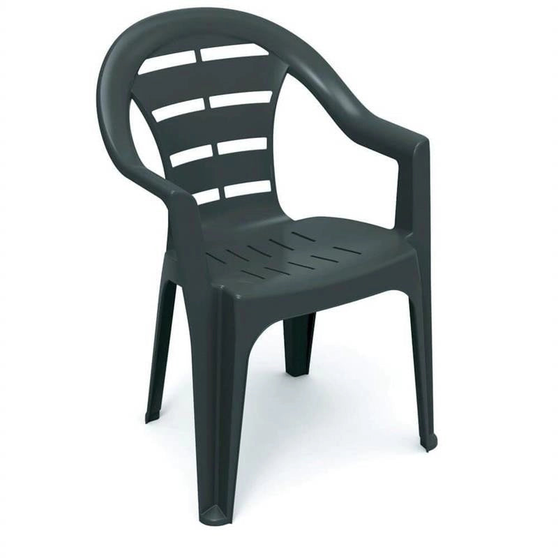 SET 4 SEDIE DA GIARDINO MOYO IN POLIPROPILENE COLORE ANTRACITE 54 X 56 X 81 CM