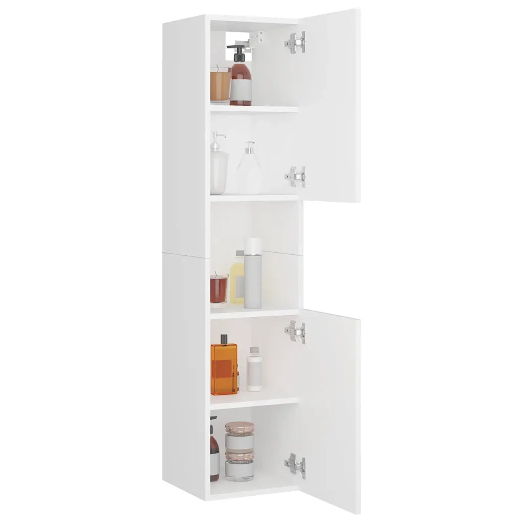 Armadio da Bagno Bianco 30x30x130 cm in Truciolato