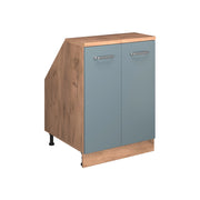 Mobile sottotetto Rion Grigio-blu/Rovere dorato 60 x 83.8 cm con 2 porte, carcassa 60 cm profondità Vicco