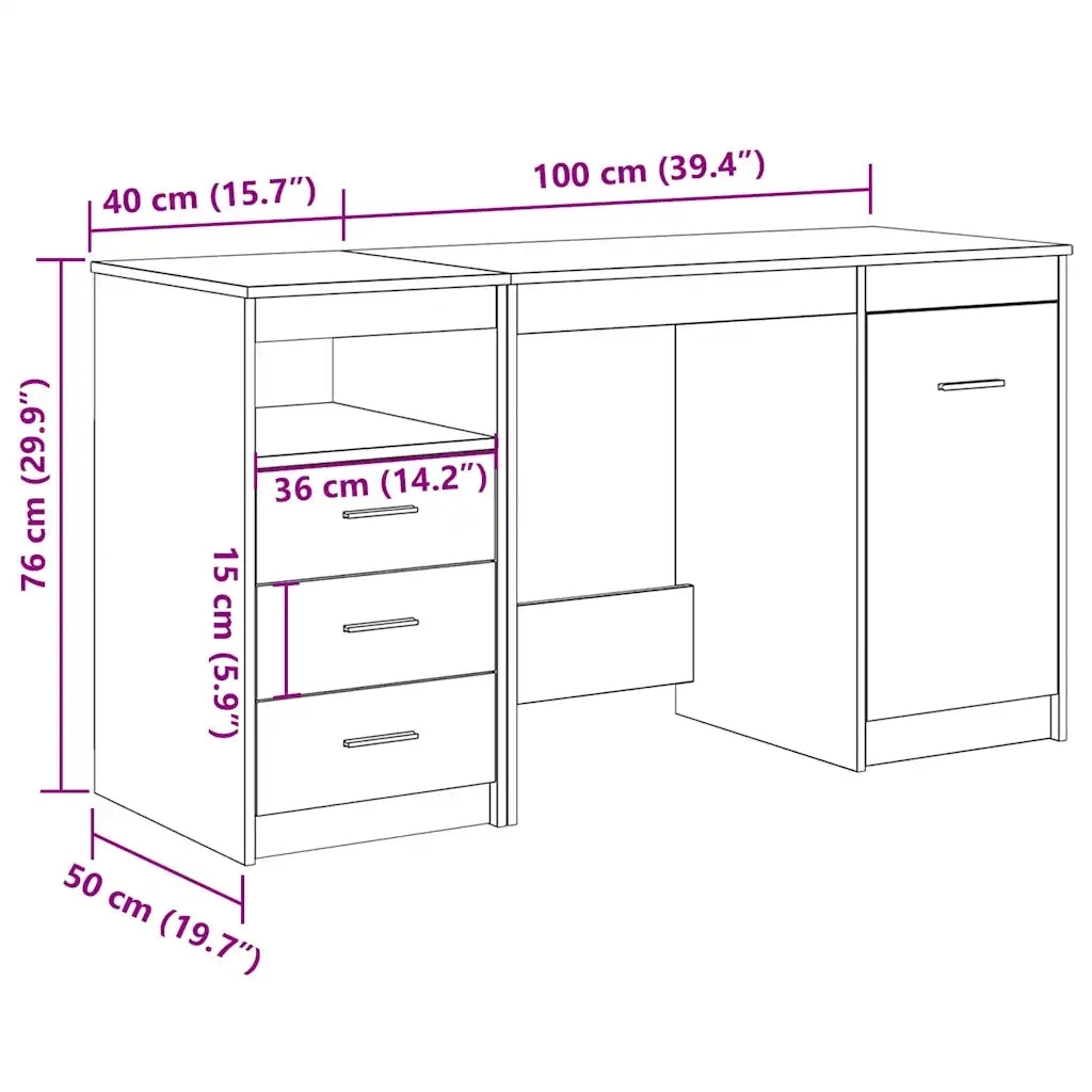 Scrivania con armadietto Legno Antico in Legno Multistrato 3328551