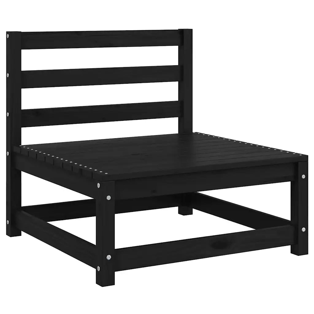 Set Divani da Giardino 2 pz Nero in Legno Massello di Pino cod mxl 41732