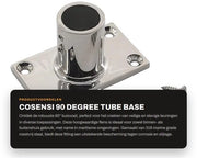 Flangia 90° - Base Circolare - Acciaio Inossidabile 316 - Anticorrosivo - Inclusa 4 Viti in Legno - Finitura Elevata - Bevitrice di Corrimano