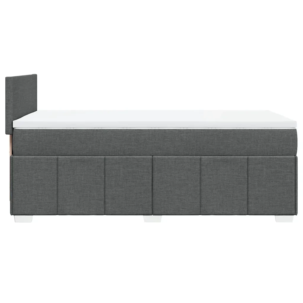 Giroletto a Molle con Materasso Grigio Scuro 80x200 cm Tessuto