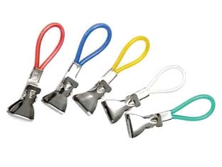 SET 5 PORTA STROFINACCI A PINZETTA DOPPIO SCATTO - 6 pezzi METALTEX
