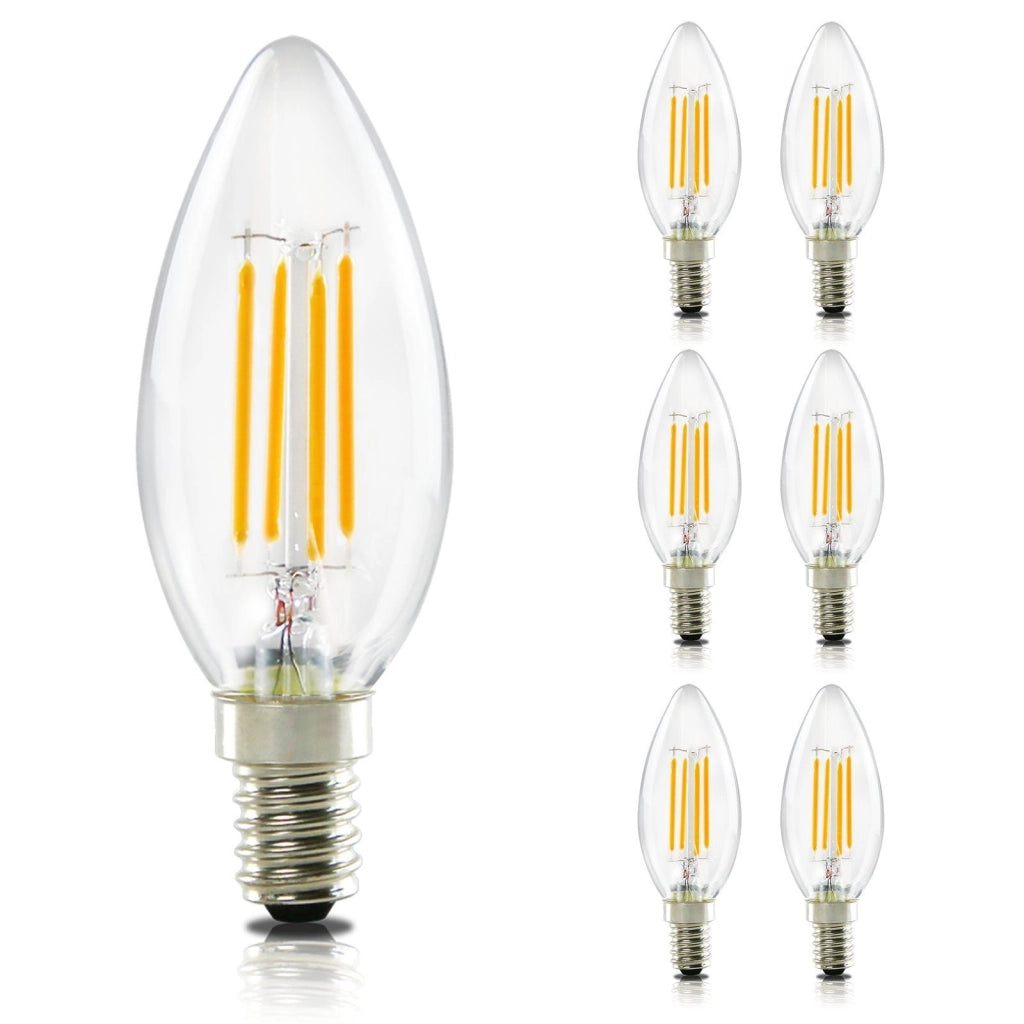 ZMH Lampadina LED E14 a candela bianco caldo 4W 2700K filamento retrò
