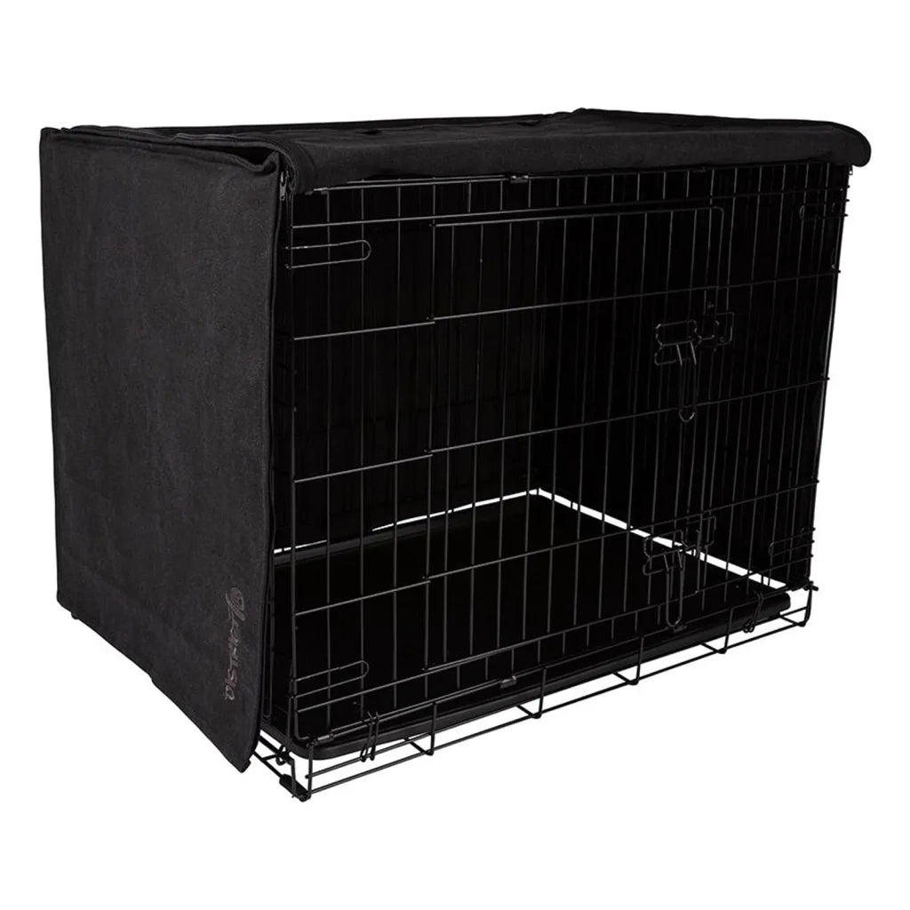 DISTRICT70 Copertura Gabbia per Cani Grigio Scuro S 444045