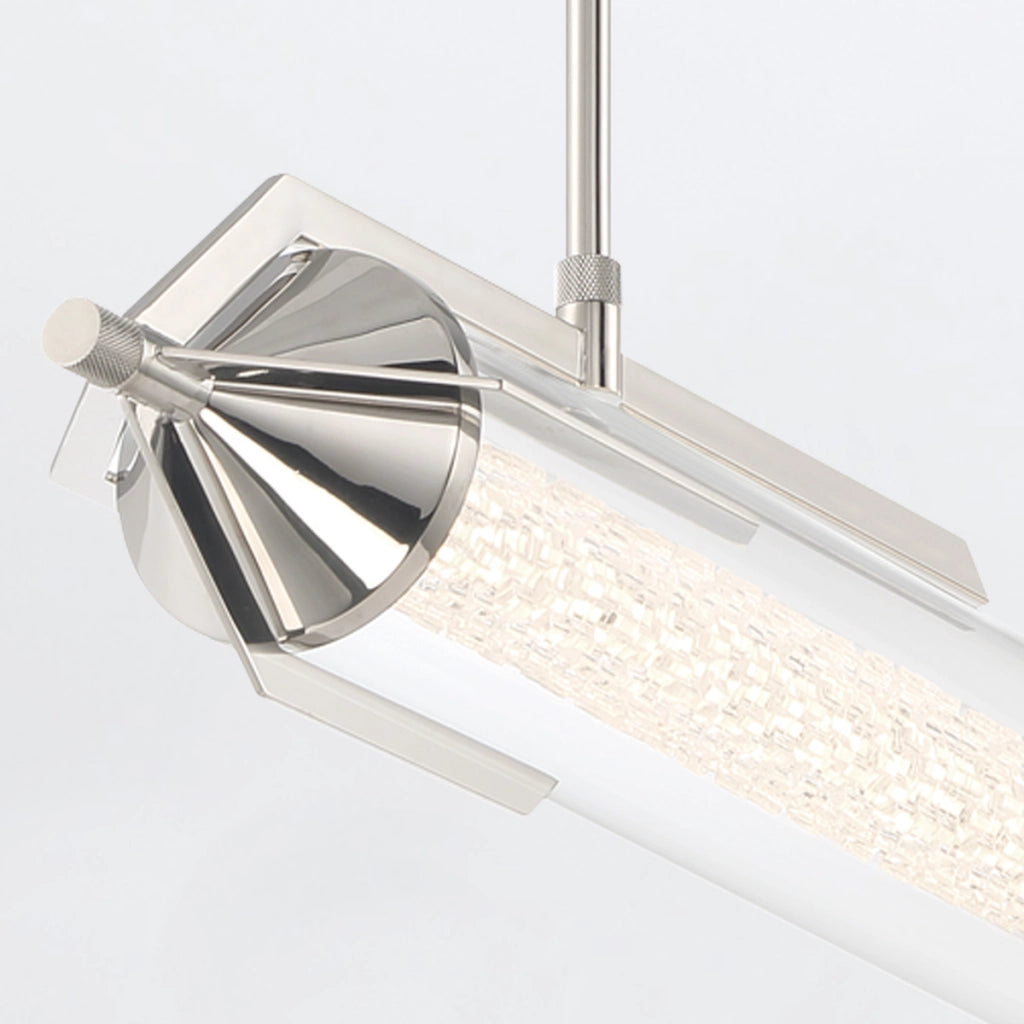 Lampada sospesa Espada cromata 122cm LED 38W Quintiesse