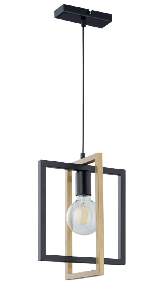 Lampada a sospensione loft Eden nero-oro 1xE27 Sigma