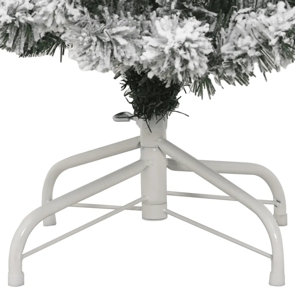 Albero Natale Artificiale Incernierato con Neve Fioccata-Albero Natalizio 150 cm 891715