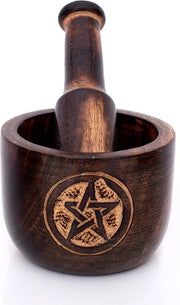 Set di Mortaio e Stampatore per Mango - Manuale - Stile Rustico Naturale - Macinatore di Spezie - Mixatore di Masala - Manuale - Bacinella per Masticazione di Kharal - Crusher di Erbe - Accessori Cucina - Regalo di Benvenuto per la Casa