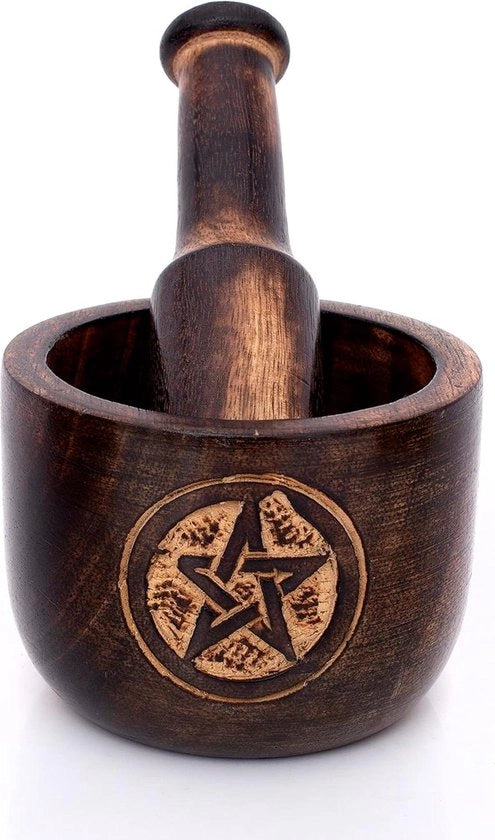 Set di Mortaio e Stampatore per Mango - Manuale - Stile Rustico Naturale - Macinatore di Spezie - Mixatore di Masala - Manuale - Bacinella per Masticazione di Kharal - Crusher di Erbe - Accessori Cucina - Regalo di Benvenuto per la Casa