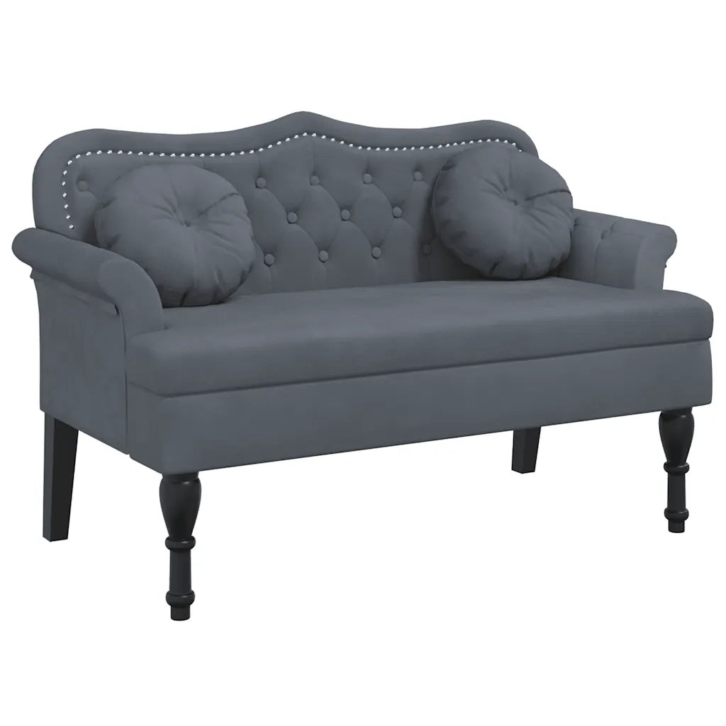 Panca con Cuscini Grigio Scuro 120,5x65x75 cm Velluto CFW2352053