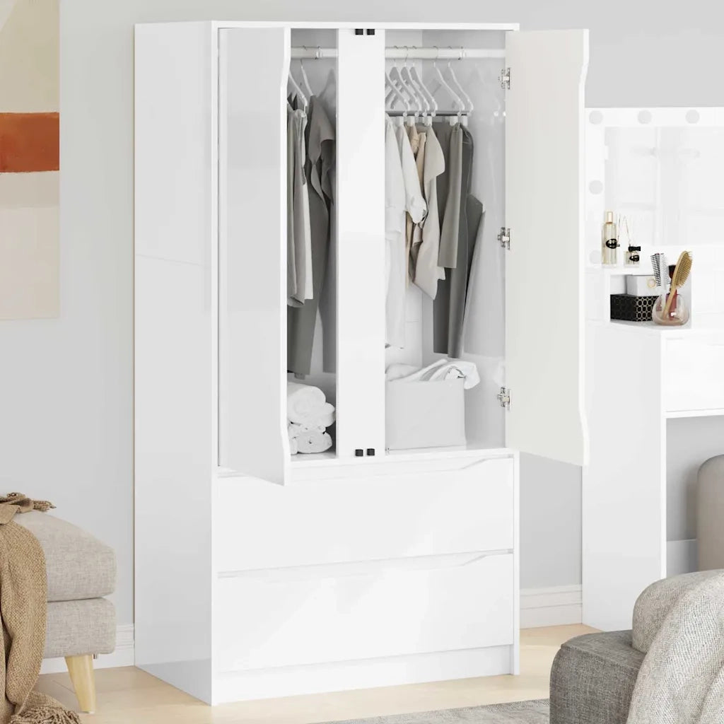 Mobile da Bagno con cassetto Bianco Lucido 79,5 x 49 x 156 cm