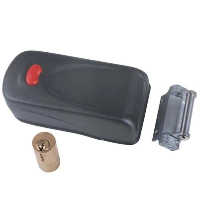 SERRATURA METALLO APPLICARE ELETTRIKA 1A731 CISA  ZINCATA C.TONDO FISSO +PULSANTE E.MM 50/80 DX/SX
