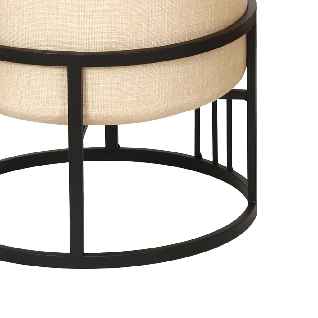 Set di 2 pouf impilabili design moderno e senza tempo multifunzionali rotondi beige 03_0009693