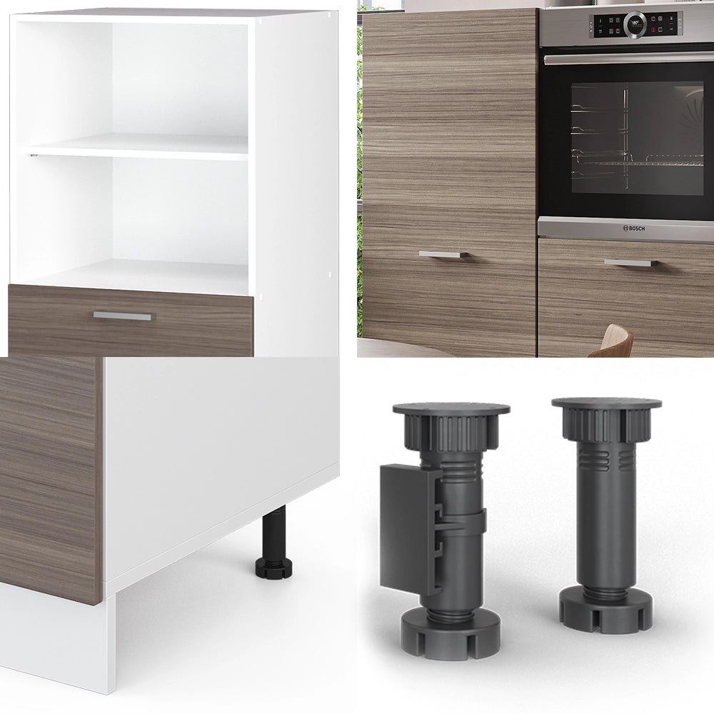 Cucine componibili piccole R-Line Grigio nobile/Bianco 180 cm senza piano di lavoro Vicco