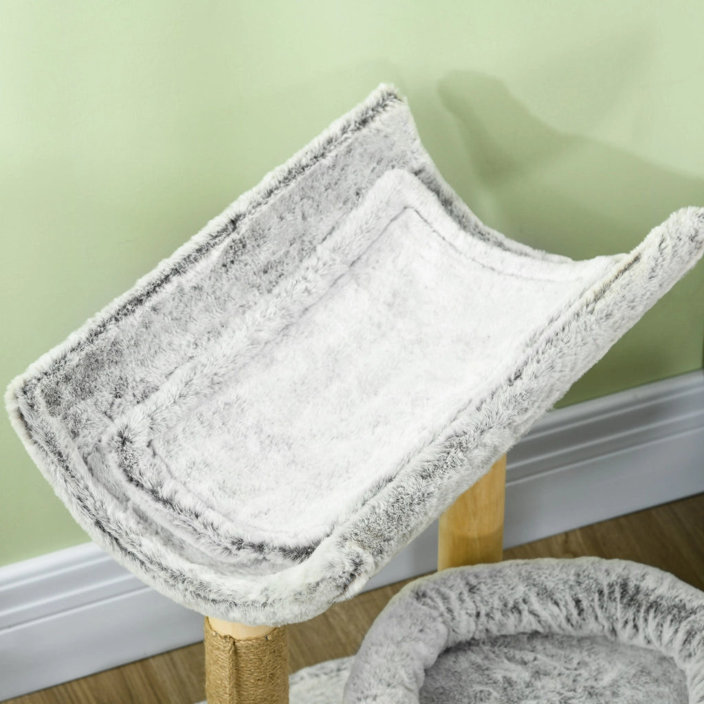 Libreria per gatti con grattatoio e nicchie ¨C zephmum ¨C grigio 60 cm